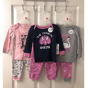 (2 piece lot) 6-12M Baby Girls Pajama Sets